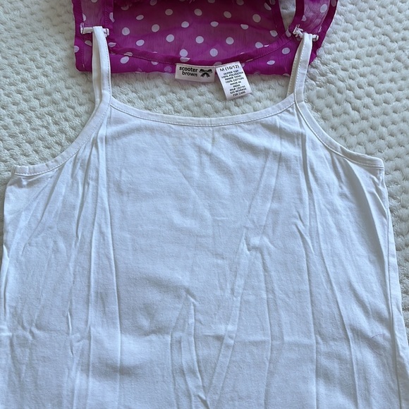 Scooter Brown Sheer Purple Tank Top with White Polka Dots ~ Girls M (10/12) - Picture 7 of 9